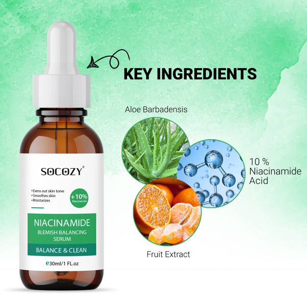 Socozy 10% Naicinamide Face Serum for Dark Spot| Blamish Blancing and Clean - 30ml