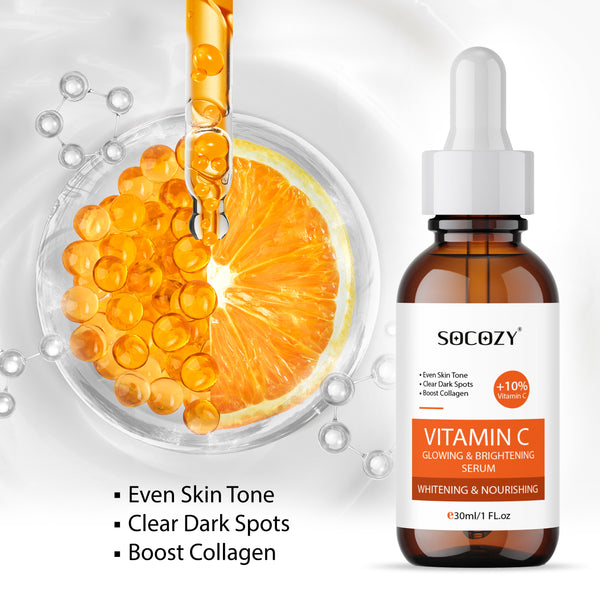 Socozy 10% vitamin c face serum for oliy skin|men & women|skin brightening.