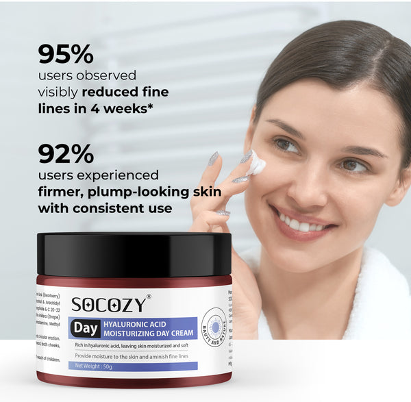 Socozy Hyaluronic Acid Day Cream for Face | Skin Brightening, Moisturization.