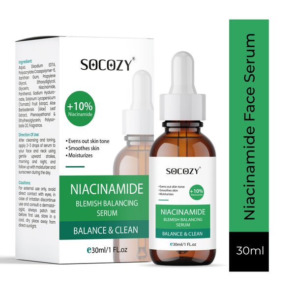 Socozy 10% Naicinamide Face Serum for Dark Spot| Blamish Blancing and Clean - 30ml