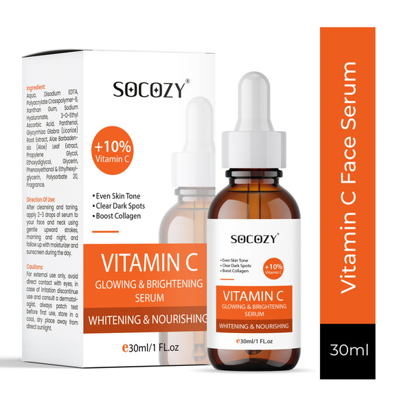 Socozy 10% vitamin c face serum for oliy skin|men & women|skin brightening.