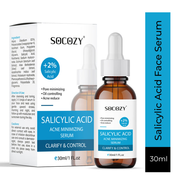 Socozy 2% Salicylic Acid Face Serum for Acne, Blackheads & Open Pores - 30ml